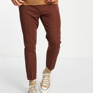 NWT tapered trouser pants in chocolate brown